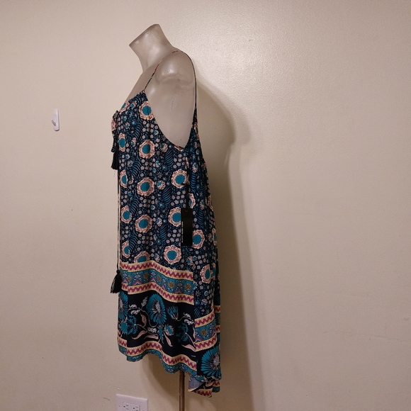 Lulu’s Every Step of the Sway Teal Print High-Low Dress S - Picture 3 of 7